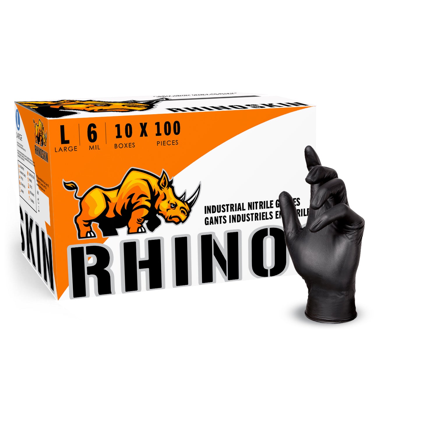 Black Nitrile Gloves 6mil RhinoSkin Rhinoskin Gloves